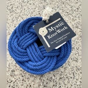 Brand New Mystic KnotWork Sailor Knot Coaster In Royal‎ Blue Set of 4